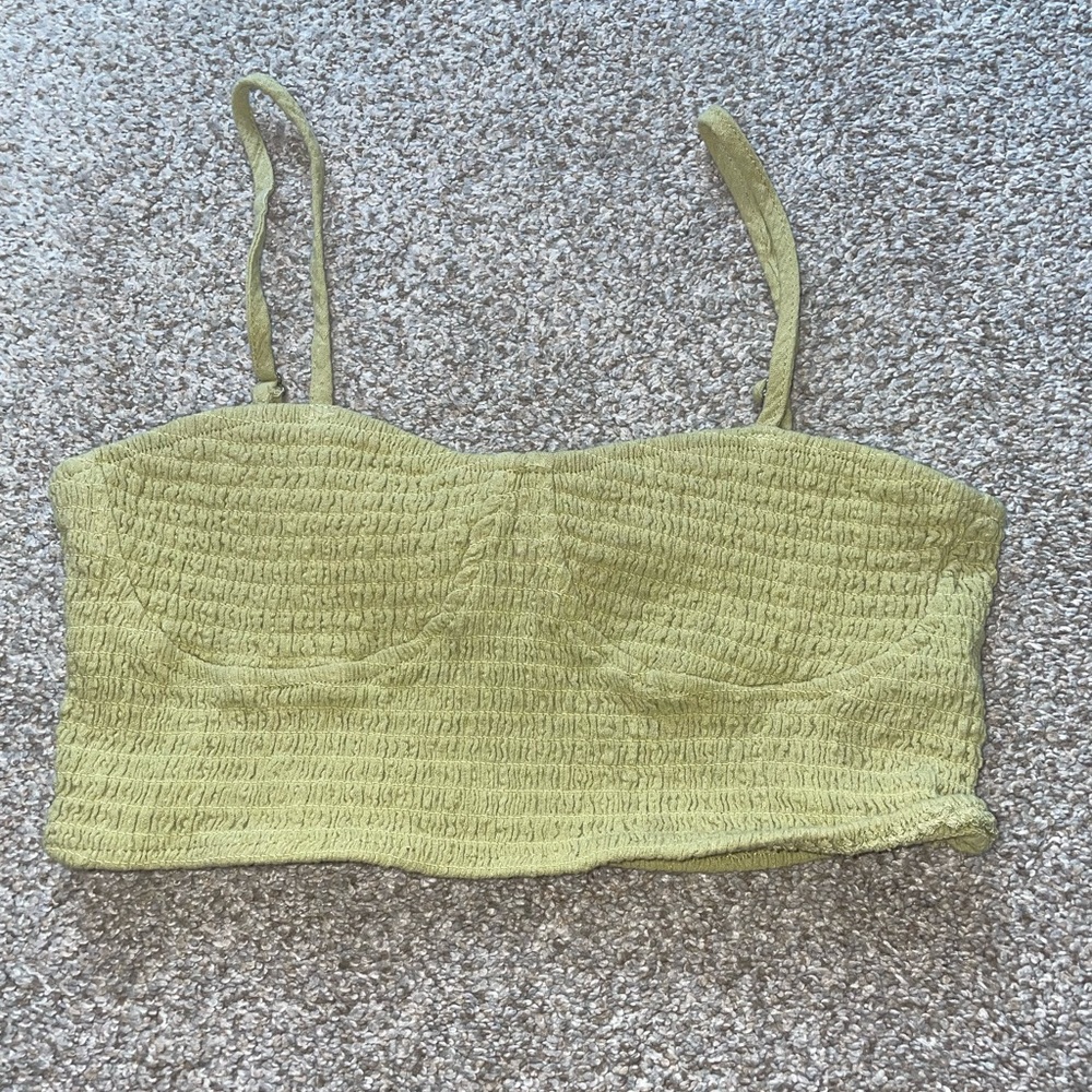 kendall and kylie collection green crop top